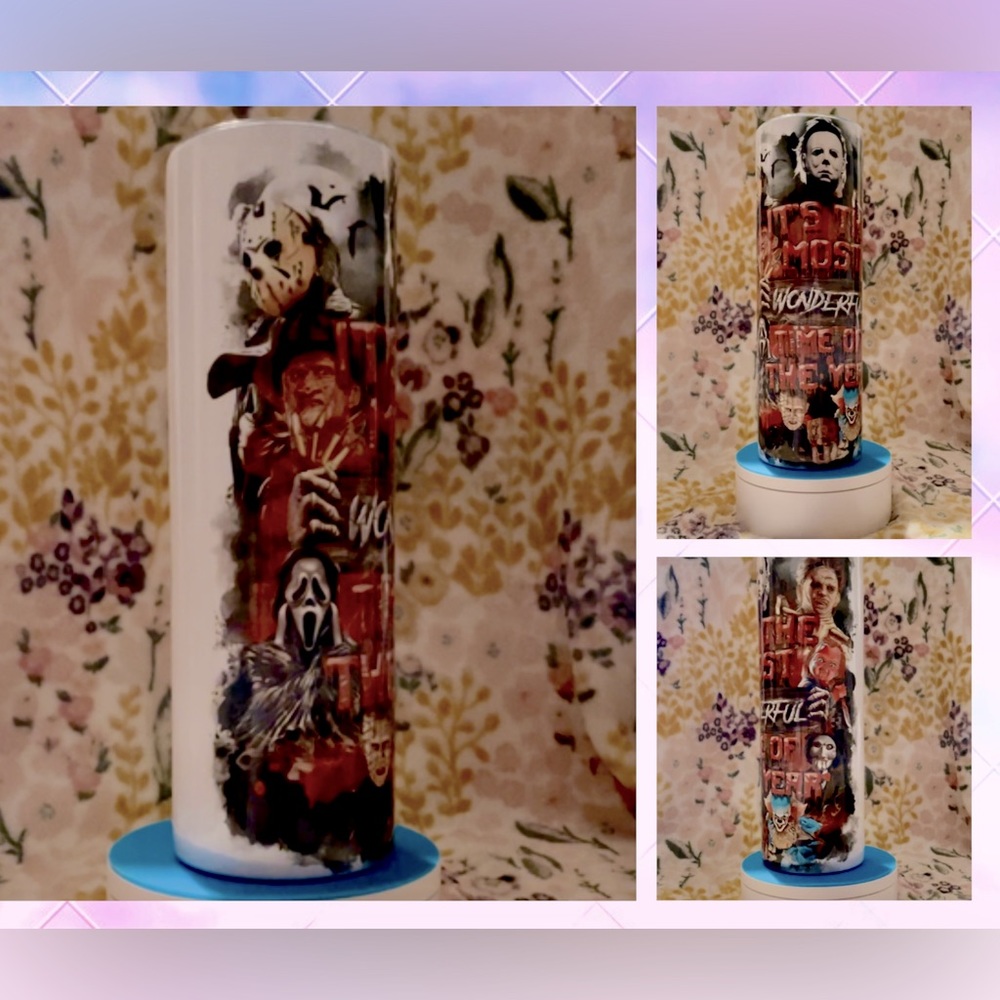 30oz sublimated Horror themed tumbler. Custom made. Brand New.